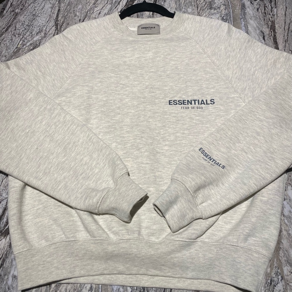 FEAR OF GOD ESSENTIALS
Logo Print Cotton Blend Jersey Crewneck Sweatshirt